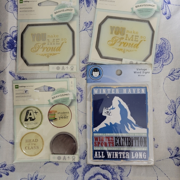 16 pc Craft Lot Carry Cases, Crochet and Embroidery Kit, Dried Flowers, Tags. - Picture 2 of 11